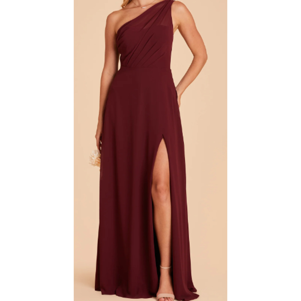 Birdy Grey Burgundy One-Shoulder Maxi Dress
